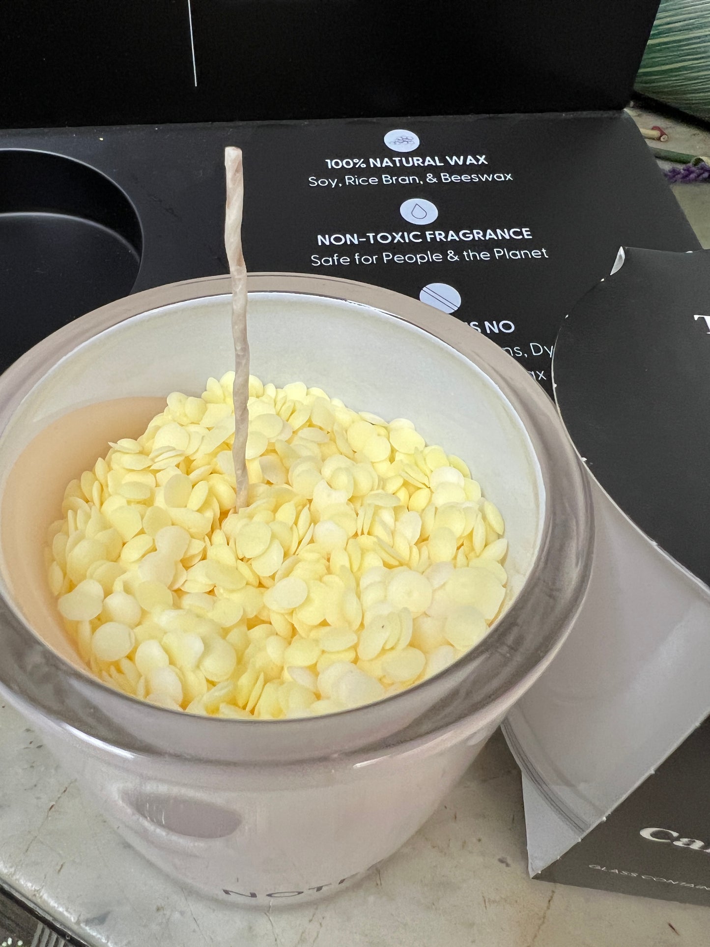 Notes Candle Refill System and glass container